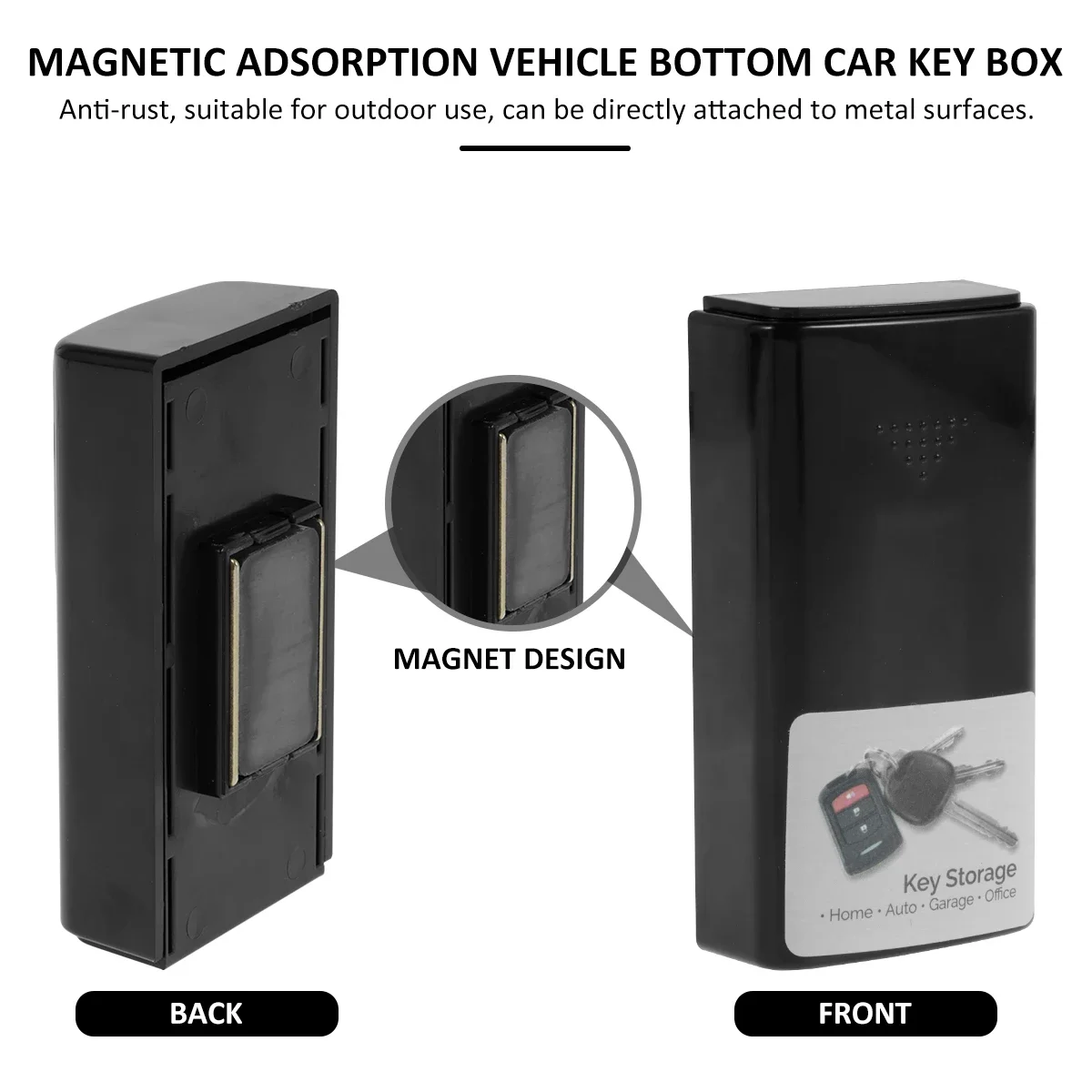 Imagem -03 - Caixa Chave Magnética para Veículos Automotivos Esconder um Porta-chaves Case Chave Escondida