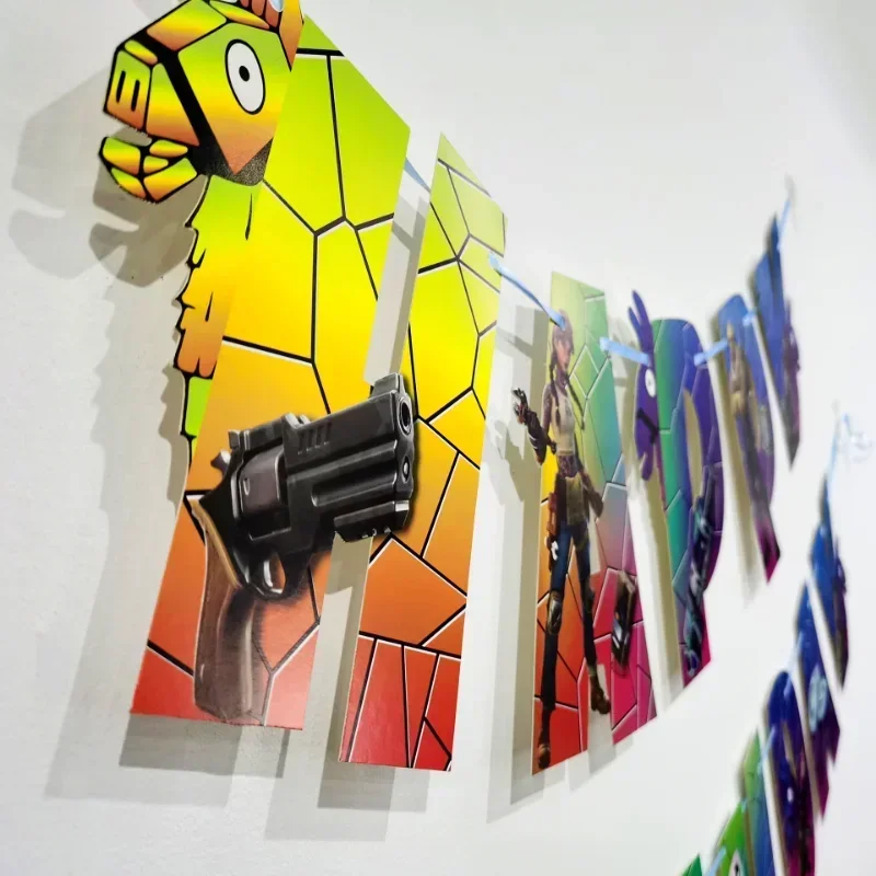 

Fortnite Party Decoration Set Banner Cake Flag Balloon Children Party Supplies Happy Birthday Decoration