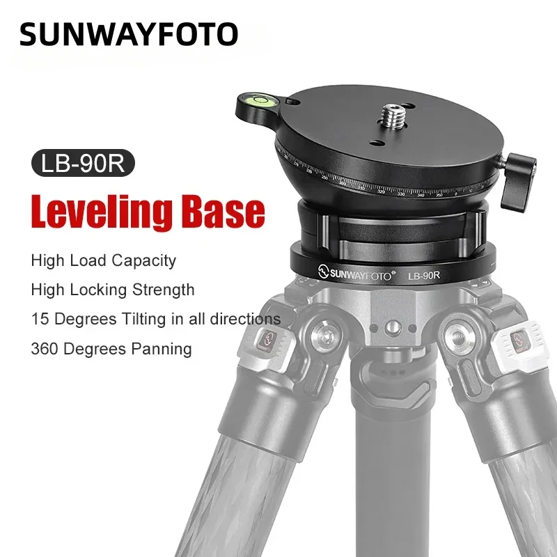 SUNWAYFOTO 360° Panoramic Leveling base Tripod Head 55 lbs（25kg） Load Capacity LB-90R