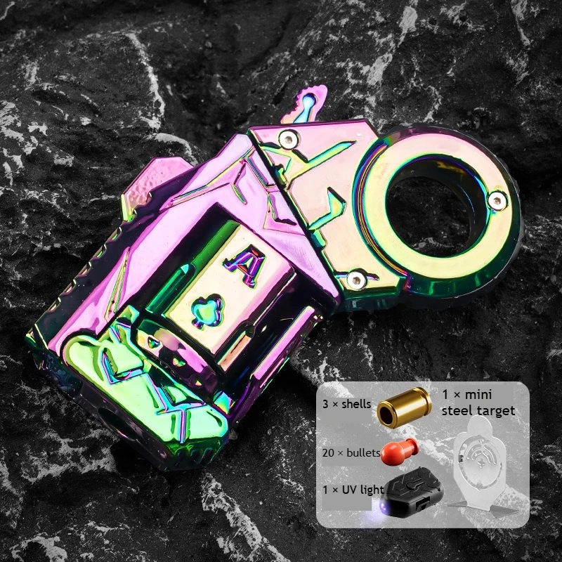 Nieuwigheid Fidget Speelgoed Legering Mini Shell Uitwerpen Pistool Hand Spinner Plezier Stress Meerdere Modi Kerst Verjaardagscadeau voor Jongens