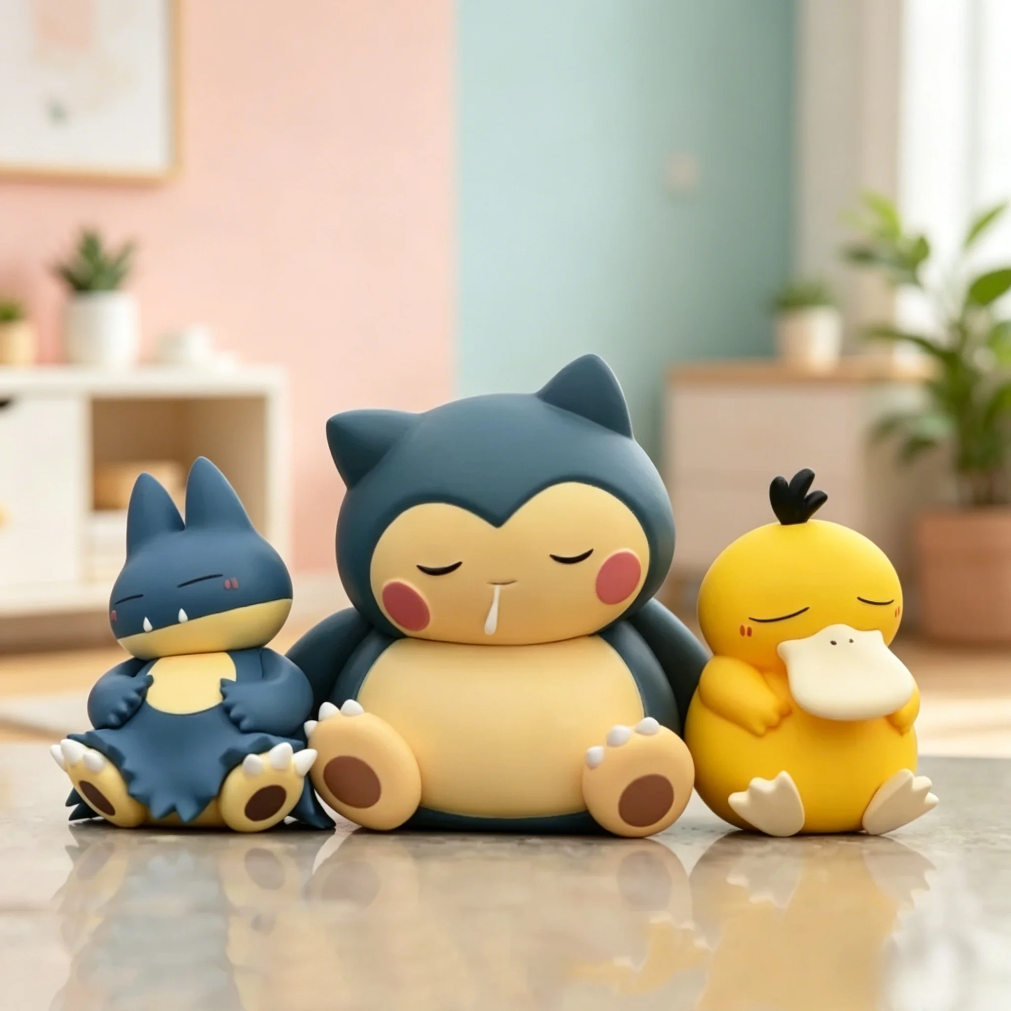

Pokemon Anime Snorlax Psyduck Action Figure Sweet Collection Desk Ornament 6-7cm Action Model Exquisite Gifts Kids Party Gift