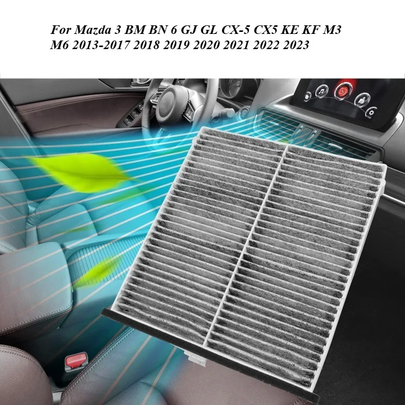 Car Pollen Cabin Air Filter For Mazda 3 BM BN 6 GJ GL CX-5 CX5 KE KF M3 M6 2013-2017 2018 2019 2020 2021 2022 2023 KD45-61-J6X