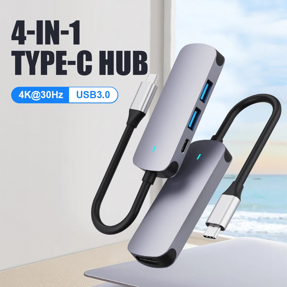 Hub USB 3,1 tipo C a HDMI Multi Splitter Adaptador 4K Thunderbolt 3 USB C Hub con ranura para lector SD TF PD para MacBook Pro Air PC