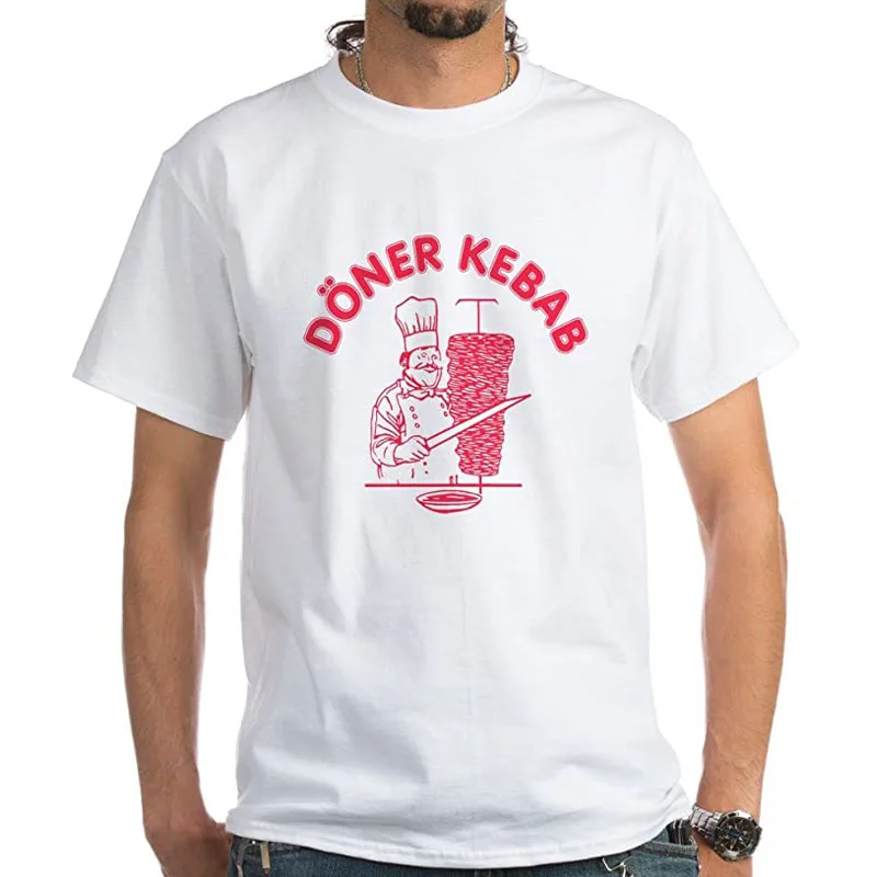 Döner Kebab Design Shirts for Men Women, Doner-Kebab Cook & Kebab Skewer & Sandwich T-Shirt Streetwear Graphic Tee Y2K Tops