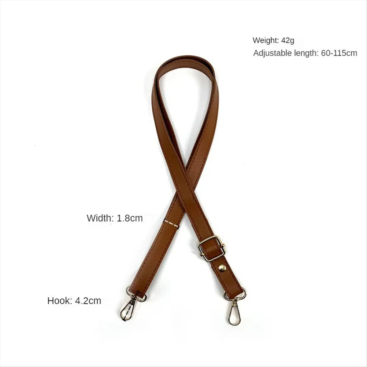 *A91P Handbags Bags Leather Shoulder Strap Adjustable for Crossbody 1.8cm Wide Shoulder Bag Strap Replacement Accessories-B