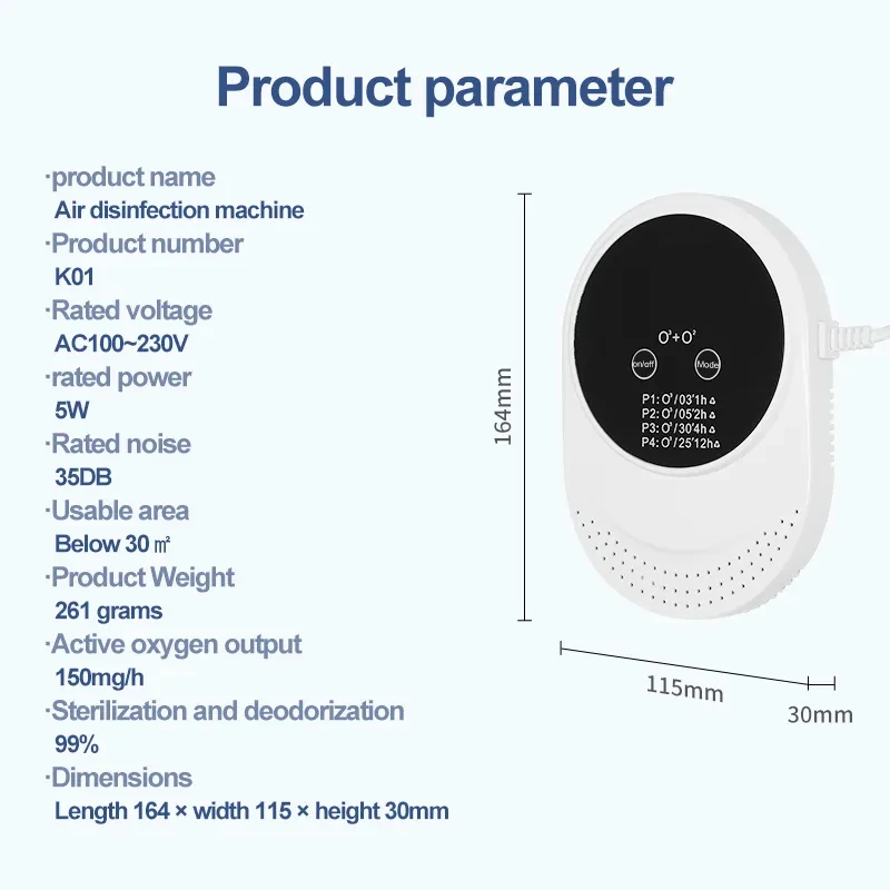 Air Ozone Generator With Touch Screen Pet House Smart Purifier Deodorization Deodorant for Litter Box Room Products