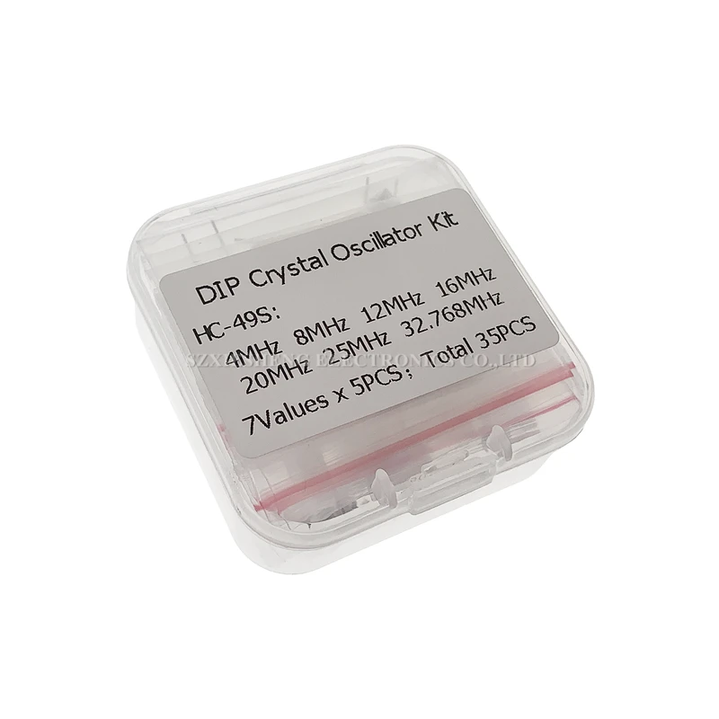 35PCS HC-49S Crystal Oscillator Electronic Kit 7Values x 5PCS DIP Quartz Resonator 4Mhz 8Mhz 12Mhz 16Mhz 20Mhz 25Mhz 32.768MHz