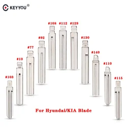 KEYYOU Uncut Remote Car Key Blade For Kia Spotage RIO K2 K3 K5 For Hyundai Verna I30 IX35 HB20 Sonata HY20 TOY40 Blank
