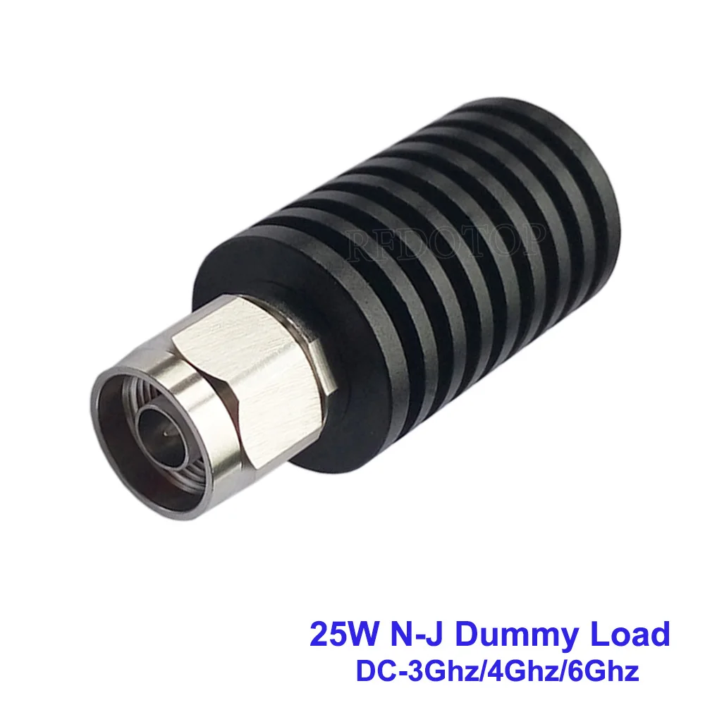 25W N Male/Female Connector RF Coaxial Termination Dummy Load DC-3GHz/4Ghz/6GHz 50ohm Nickel Plated RF Accessories