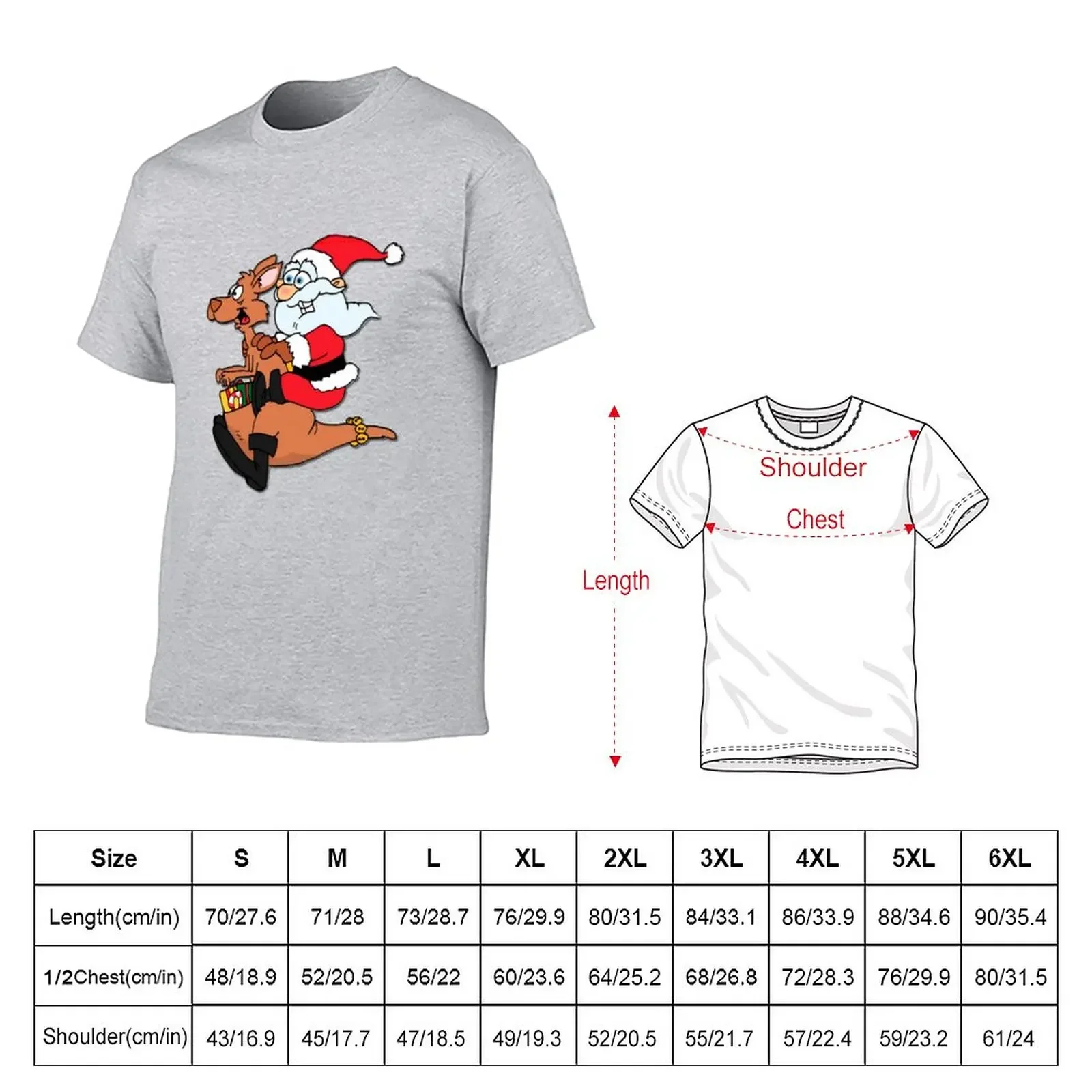 Santa and flying Kangaroo T-Shirt cute clothes new edition mens white t shirts