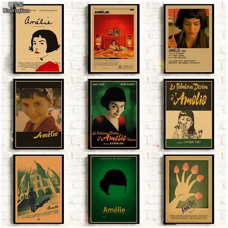 Póster de película clásica Amelie, póster sin marco, papel Kraft para Club, Bar, póster Vintage, arte de pared, pintura, pegatinas de estudio para dormitorio, regalo