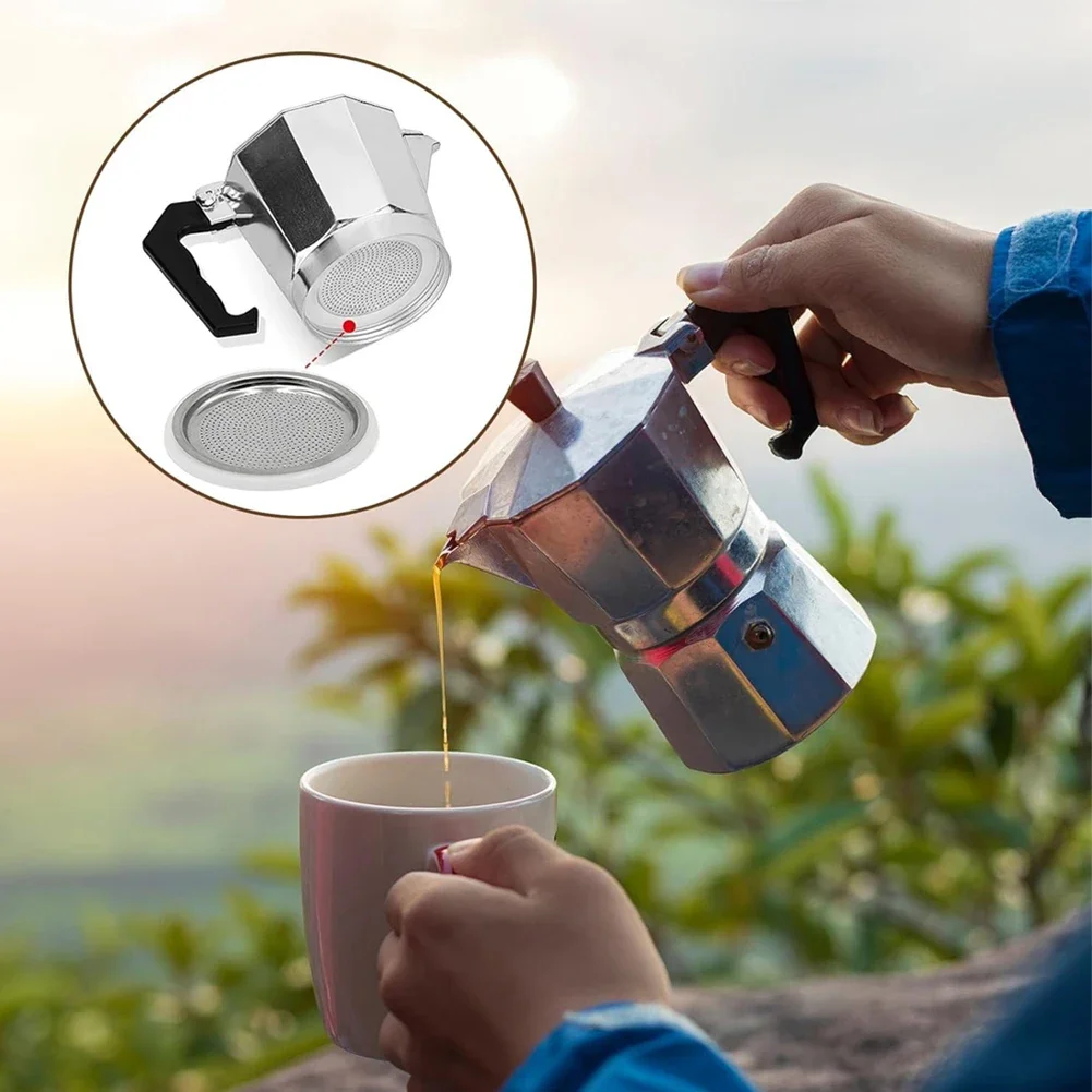 Espresso Machine Moka Pot Replacement With 2 Filters And 6 Silicone Gaskets Coffee Machine Moka Pot Coffee Machine Accessories