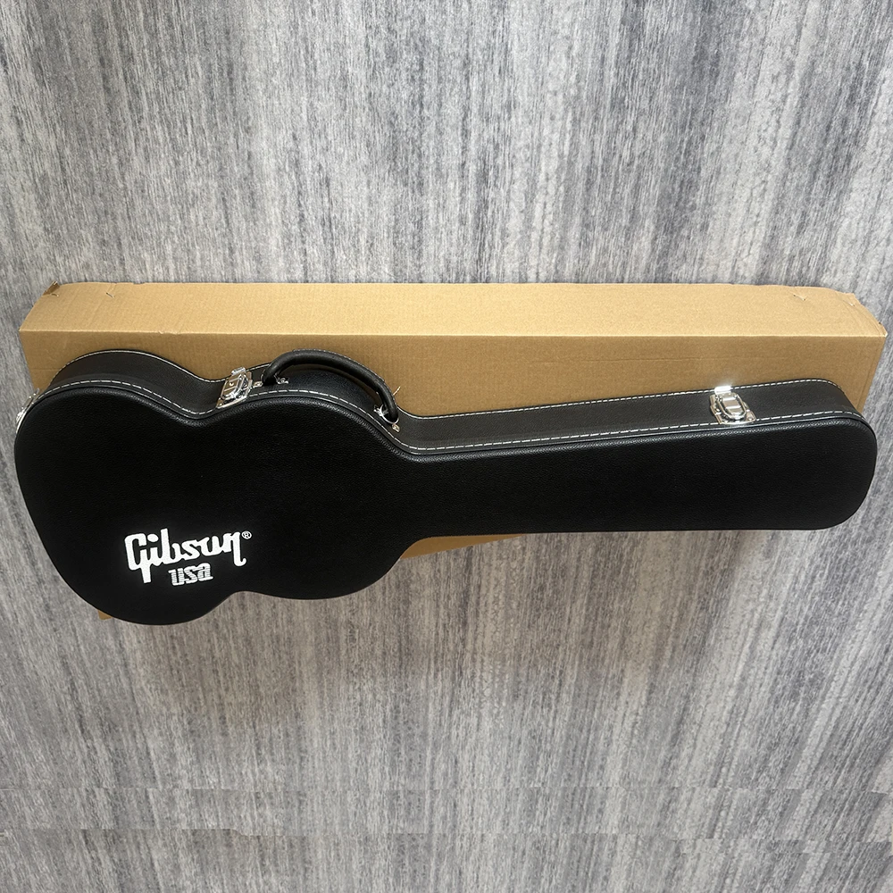 Guitar case for Gibson SG electric guitar, high quality black hard case with red lining