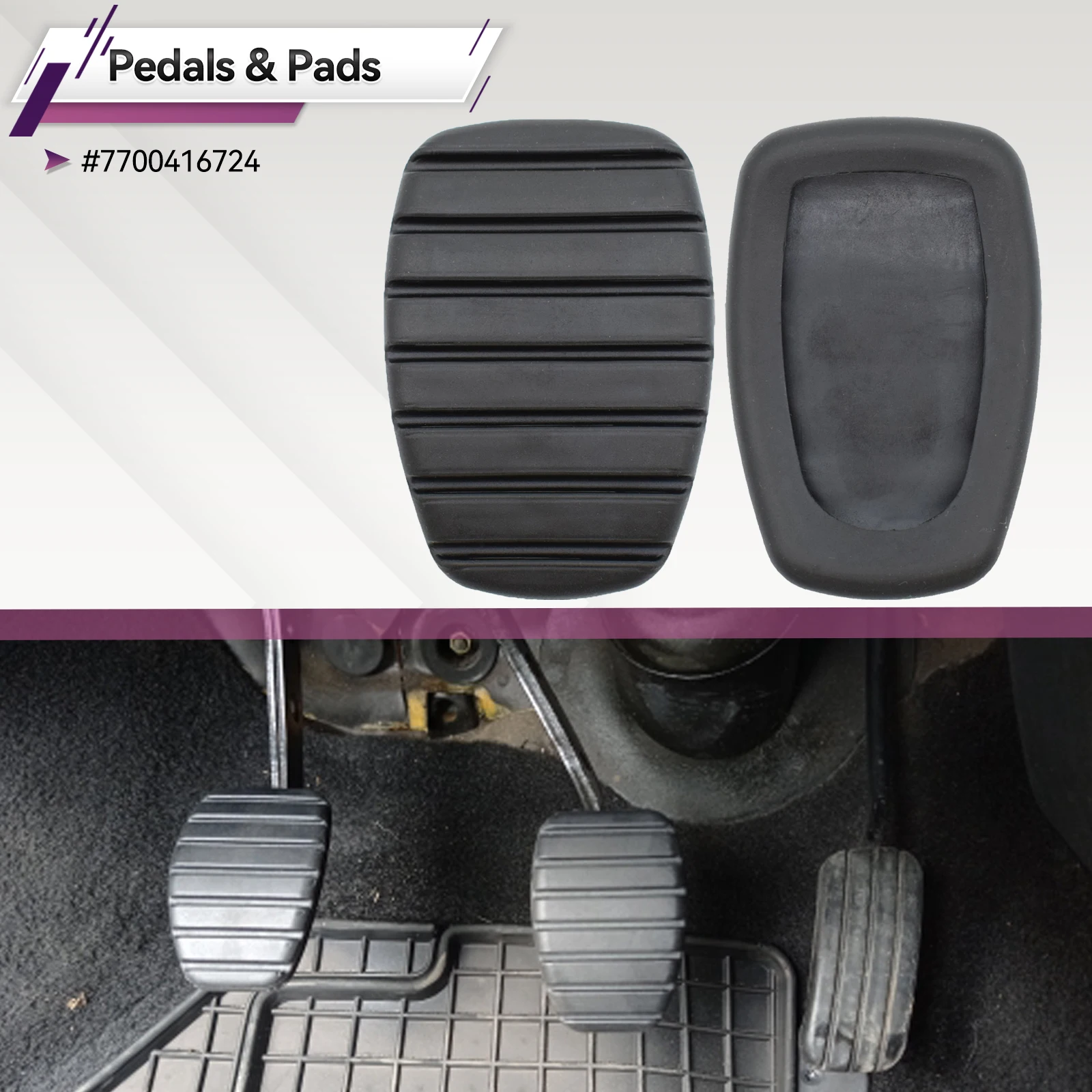 1pair Auto Brake Clutch Foot Pedal Pad Cover for Renault Clio 2 3 Captur Espace 4 Fluence Kangoo Laguna Master Megane Scenic