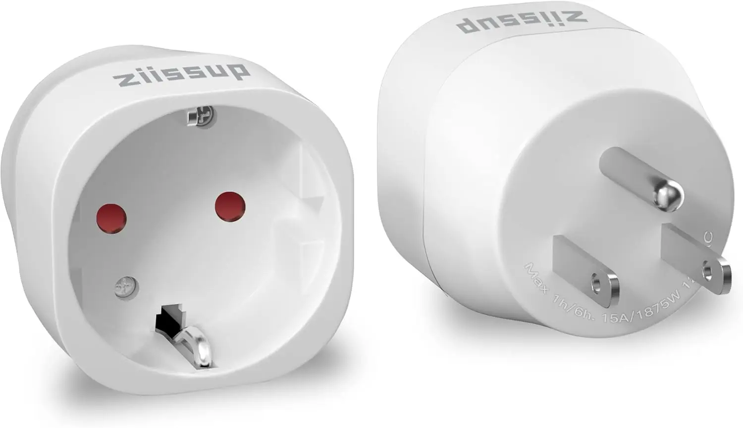 

EU to US Plug Adapter, Europe to USA Travel Charger, Type C/E/F to US Outlet, 1-Pack White