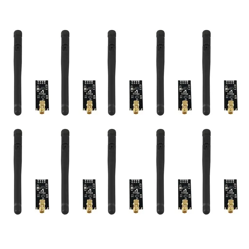 

A37T-NRF24L01+ PA+ LNA Wireless Transceiver Module 10PCS With Integrated Antenna Long Range 1000 Meter Support Distance