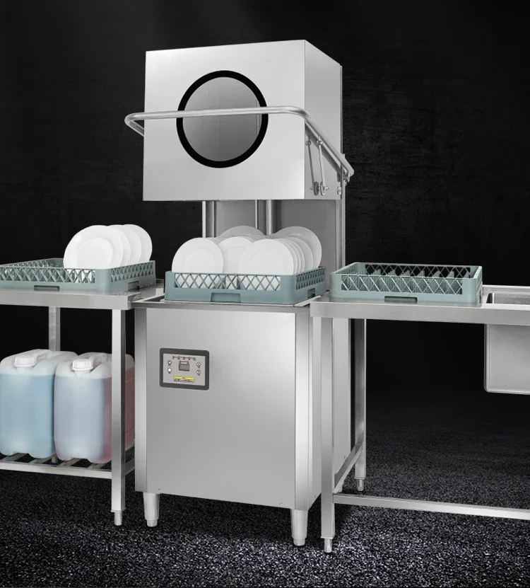 Commercial cover dishwasher, commercial large and small, fully automatic hotel dining， restaurant automatic glass washer