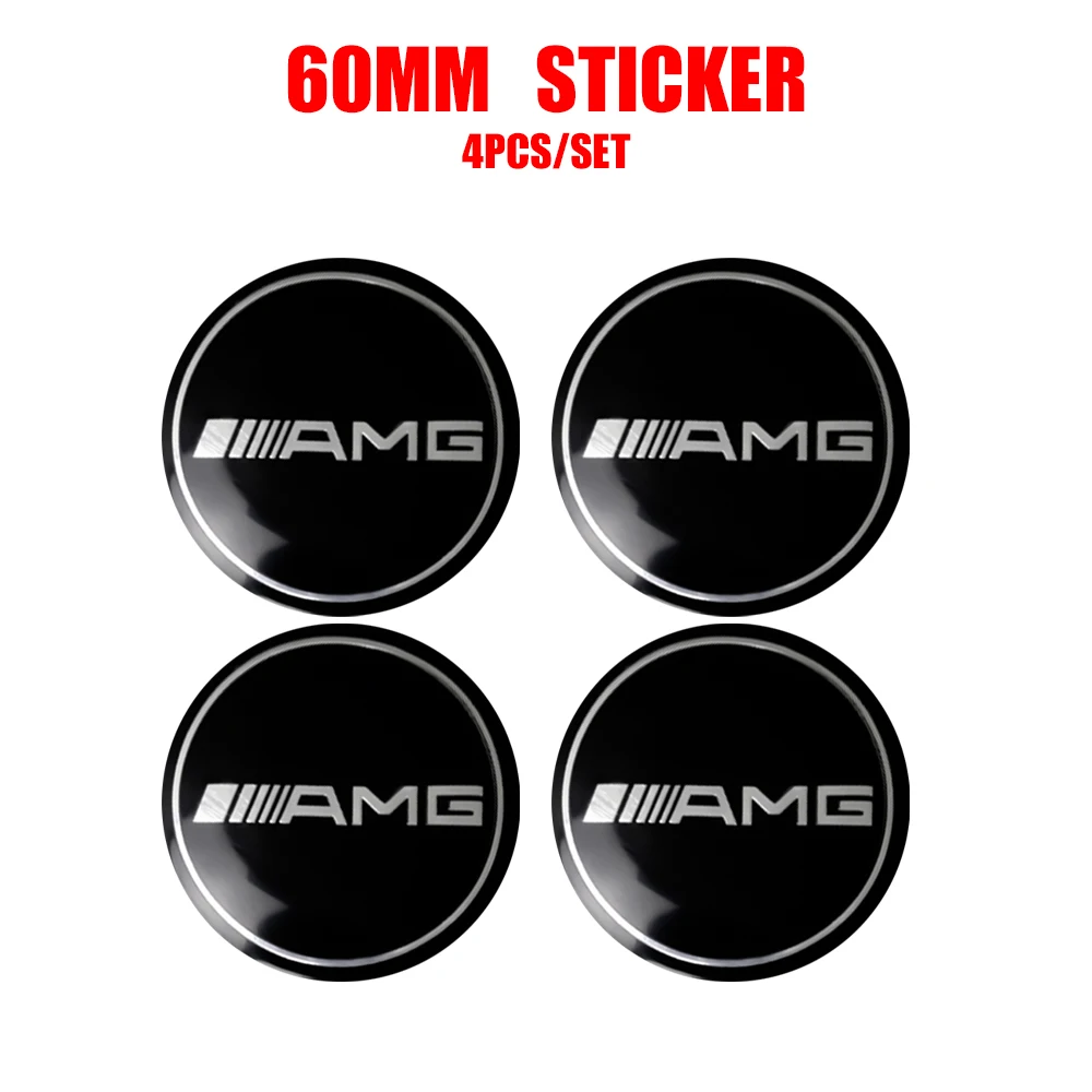 56/60/65mm Aluminum Auto Wheel Center Cap Stickers AMG Badge Tire Accessories For Mercedes Benz AMG CLK CLA A180 W108 W212 W213