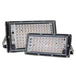 Zewnętrzny reflektor LED 50/100/200W ścienny 220V czarny korpus reflektor uliczny IP65 wodoodporny ogród kwadratowy reflektor