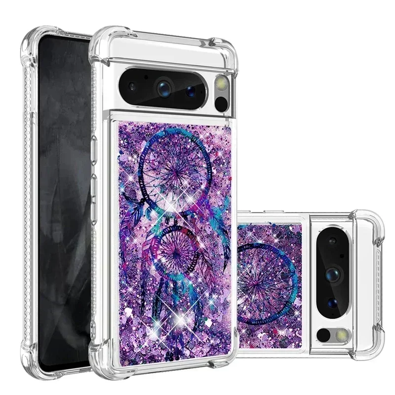 Pixel 7A Case For Google Pixel 7A Cover Painted Pattern Glitter Quicksand Liquid Cover for GooglePixel7A 8 Pro Phone Case Fundas