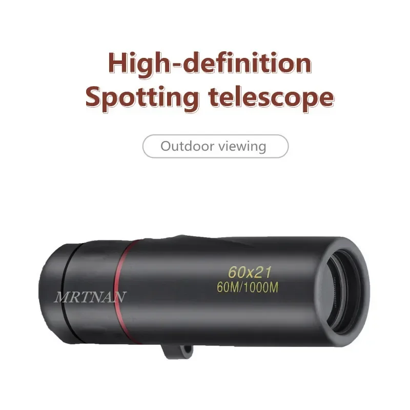 Telescópio Monocular de Alta Ampliação HD, Mini Telescópio à prova d'água, Zoom Portátil 10X, Caça ao Ar Livre, 60X21