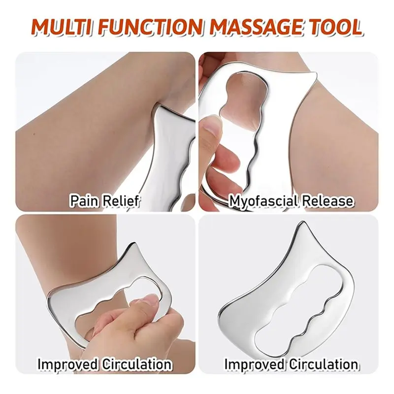 A07T-Square Fascia Knife Stainless Steel Gua Sha Board Special Tool For Sports And Fitness Gua Sha Sheet