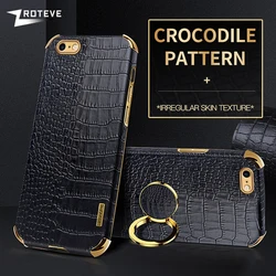For iPhoneSE 2022 Zroteve Crocodile Leather Ring Holder Soft Cover For iPhone SE 2 3 2020 SE2 SE3 7 8 Plus iPhone7 iPhone8 Case