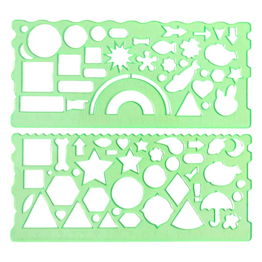 2Pcs Clear Geometric Drawing Ruler Multifunctional Precise And Easy-to-Use Geometric Triangle Protractor Straightedge Hollow-out