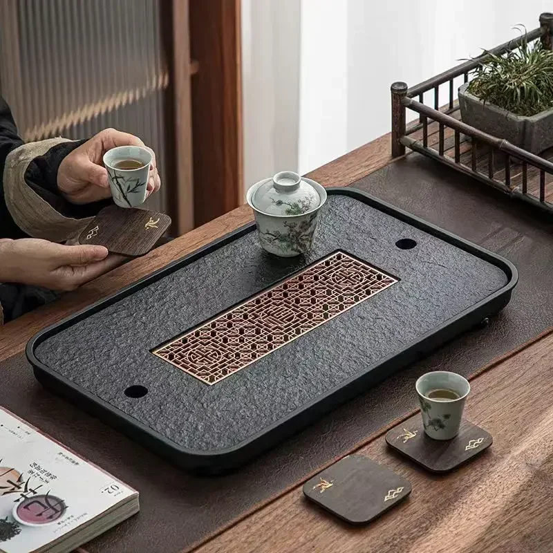 Light Luxury Tea Table Tray High Quality Chinese tea TrayTea Set Board Drainage Water Storage Tea BoardTea Table Accessories