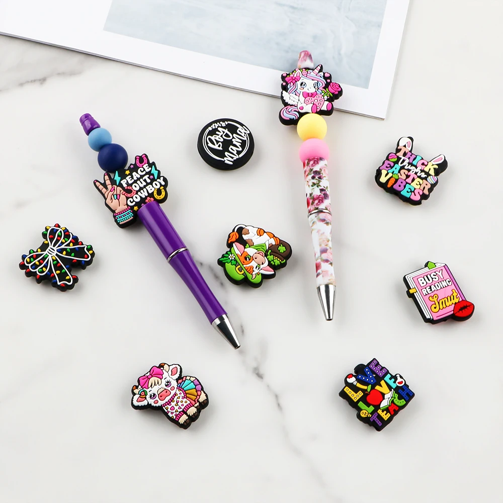 33Pcs/set Mini Silicone Beads Crown Bow Flower Bead Food Grade DIY Bracelet Necklace Keychain Jewelry Handmade Accessories