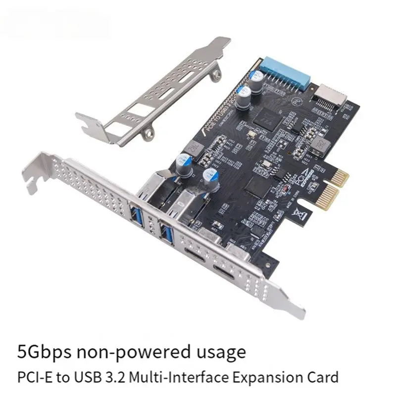 Hot Selling-PCI-E To 4-Port Type-C Adapter Card Type-Cx2+ Type-Ax2+ Type-E+ 19Pin IDC Expansion Card 5Gbps Using NEC720201 4