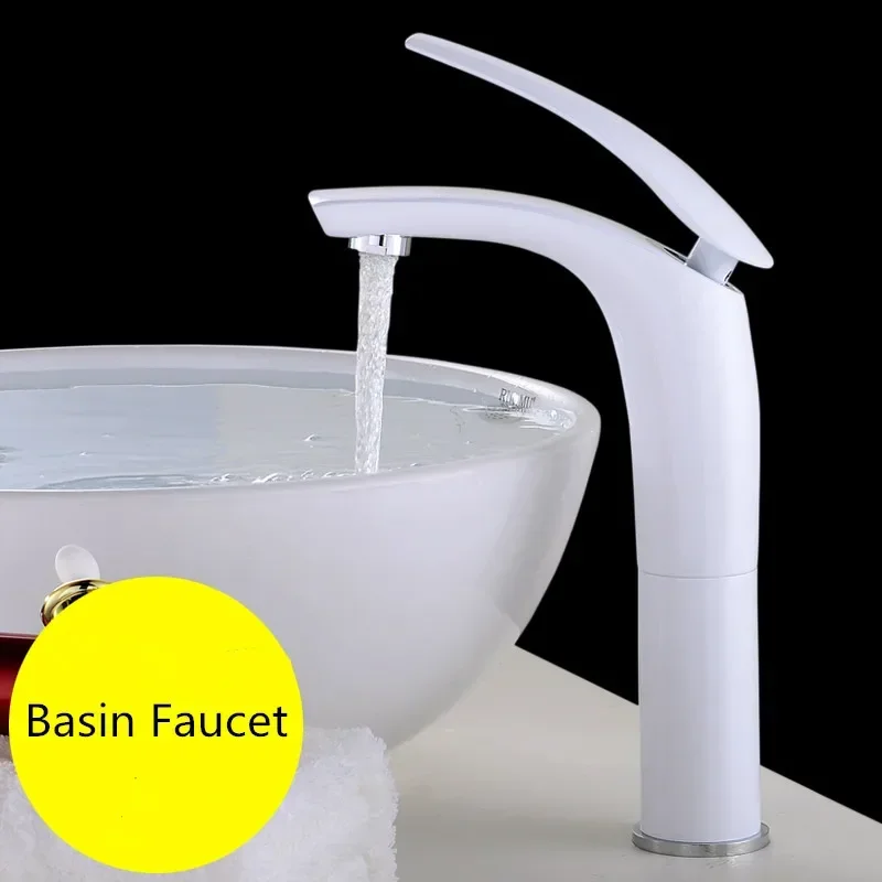 

Basin Faucets Hot&Cold Bathroom Sink Brass /Mixer/Tap White/Black Crane Wash