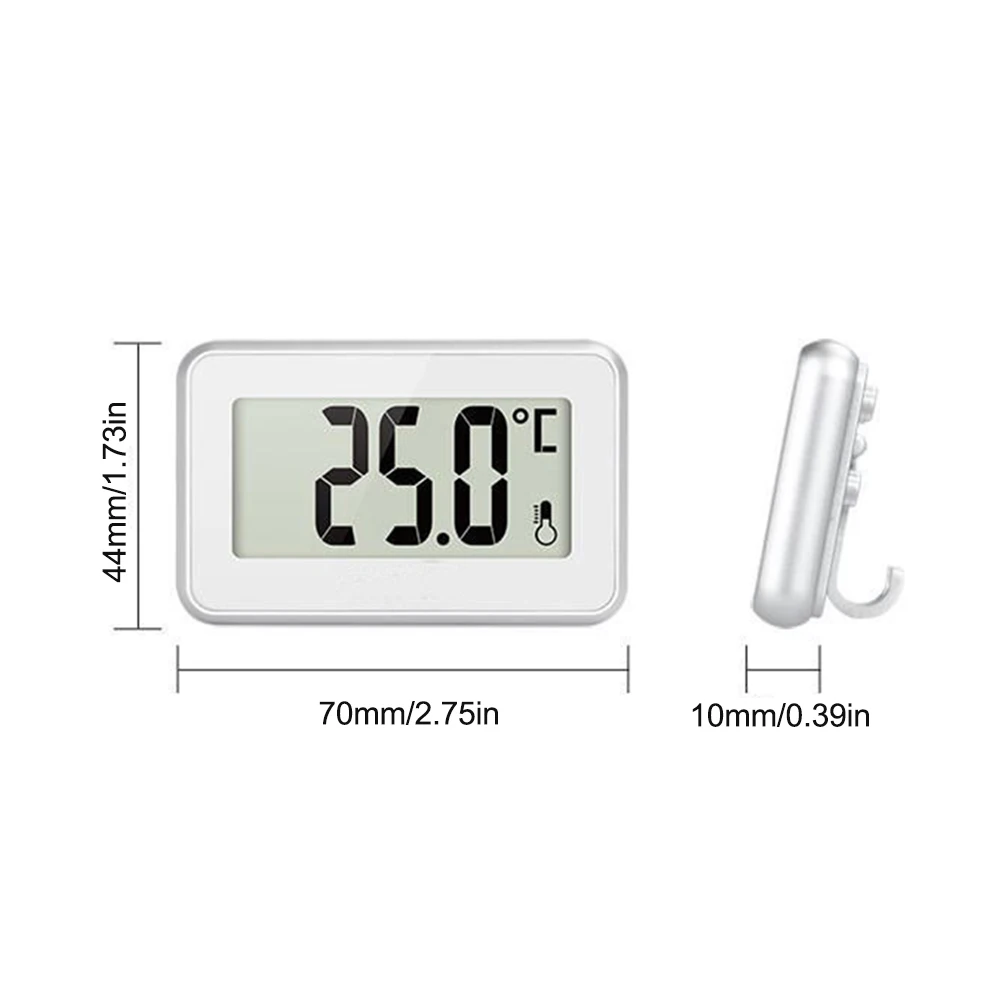 Termómetro Digital para frigorífico/congelador, termógrafo doméstico, medidor de humedad, pantalla LCD resistente al agua IPX3, gancho inalámbrico y