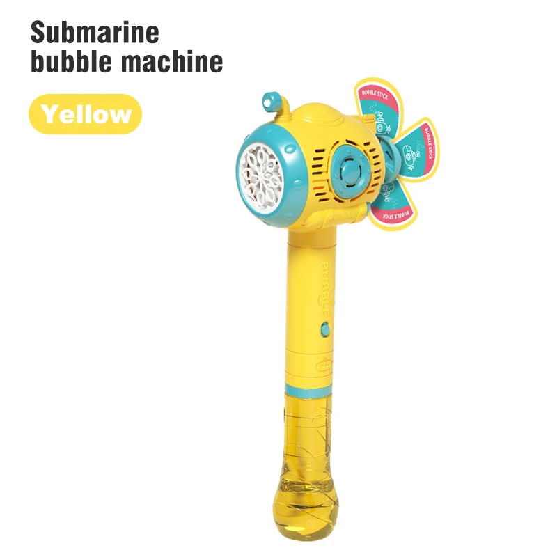 Molino de viento manual de 8 agujeros, máquina de burbujas, soplador completamente automático para niños, palo de burbuja submarino con luces, juguetes para niños, regalos