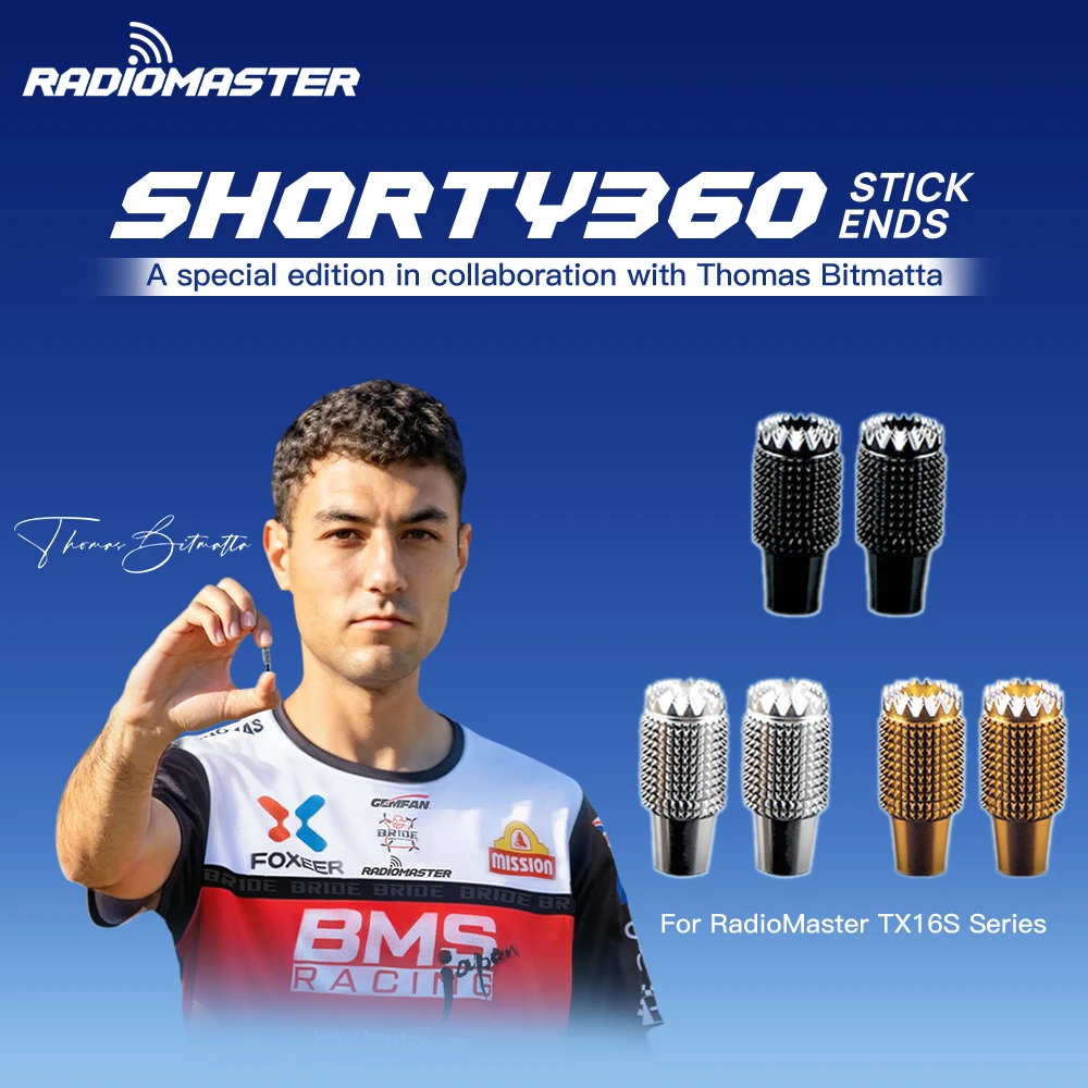RadioMaster Shorty360 Gimbal Stick Ends M4 Thread Non-Slip For TX16S MK3/ MK3 MAX Transmitter AG02 Hall Joysticks Upgrade view 2