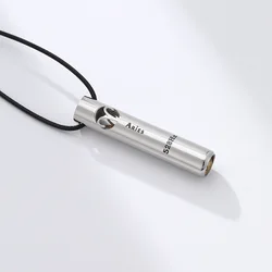 528 Hertz Fashion Stainless Steel Mindfulness Breathing Pendants Twelve Constellations Whistle Couple Necklace Party Gift