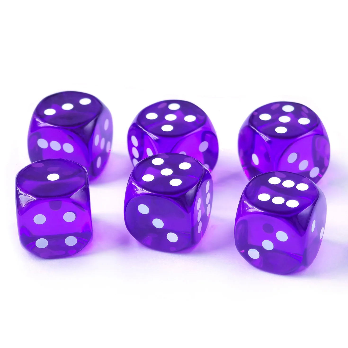 14.5MM Printing Precision Dice Translucent Colors 0.57inch, 6pcs Set