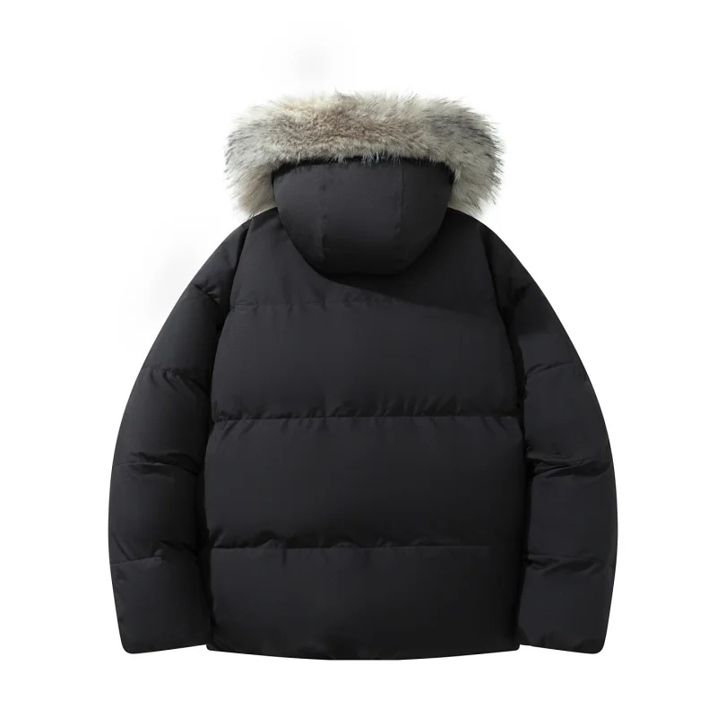 سترات شتوية بقلنسوة من الفرو للرجال سترات رجالية مقاومة للرياح والثلج سترات نسائية بلون سادة معاطف سترة بقلنسوة ملابس خارجية للزوجين الأمريكيين