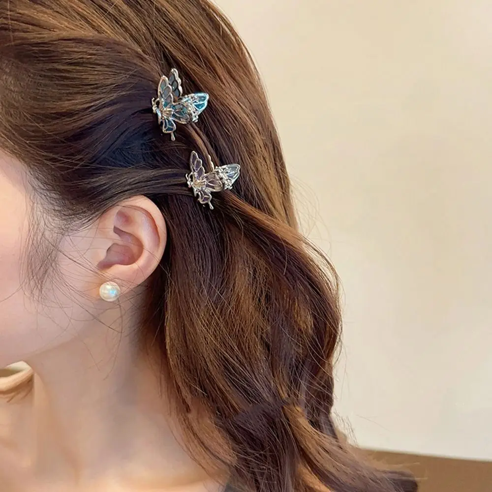 Elegant Hollow Mini Butterfly Hair Claw Candy Color Y2k Animal Hair Clip Small Size Korean Style Butterfly Hairpin Wedding