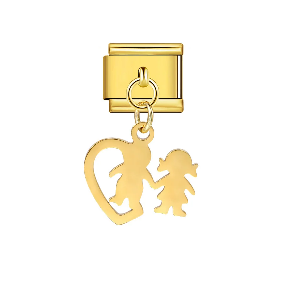 Neuer trendiger Vogel-Baum-Stern-Gecko-Herz-Metallanhänger, italienischer Charm-Anhänger, passend für 9mm Edelstahlarmband, DIY-Schmuckherstellung. – Detail 6