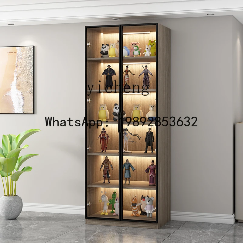 X4 Figure Display Cabinet Ornament Dust-proof Glass Bookcase Modern Light Luxury Lego Model Toy Display Locker
