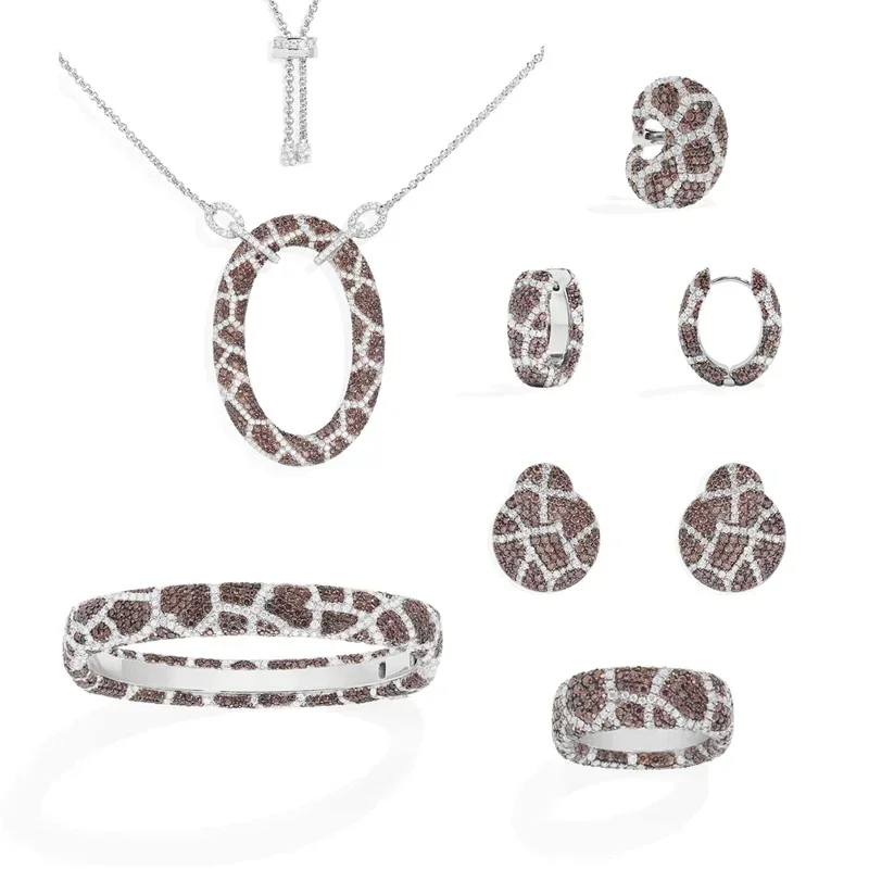 

Eomm S925 Стерлингового Серебра Жираф Узор Коричневая Серия Кольцо Серьги Браслет Ожерелье Фестивальный Подарок Модные Женские Новые Ювелирные Изделия