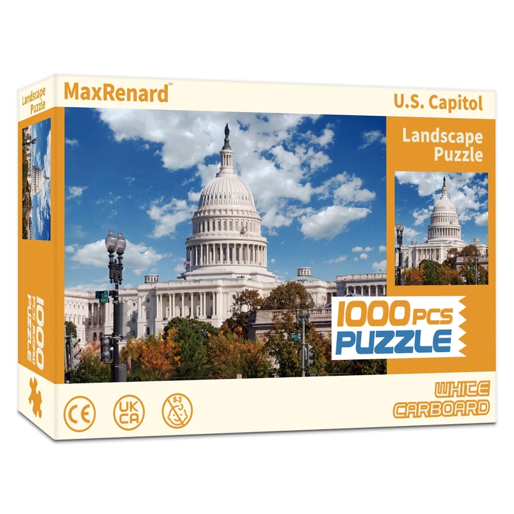 

Puzzle 1000 Pieces Toy for Adults The United States Capitol Landscape Famous Jigsaw Toy Challenge Christmas Game Gift P441