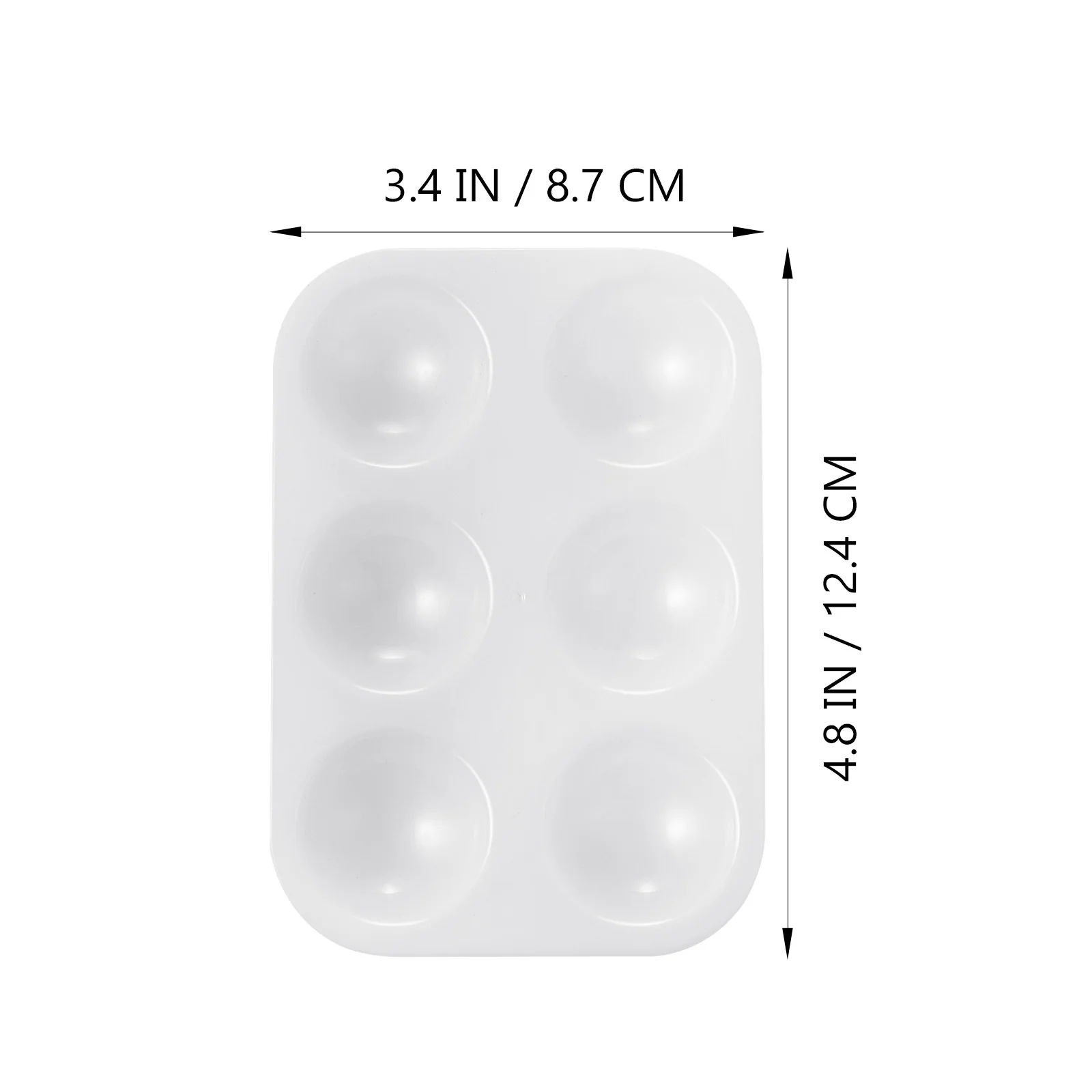 12Pcs Plastic Painting Palette 6-Compartment Rectangular Tray Smooth Surface for Art Lessons Kids Crafts Travel Friendly