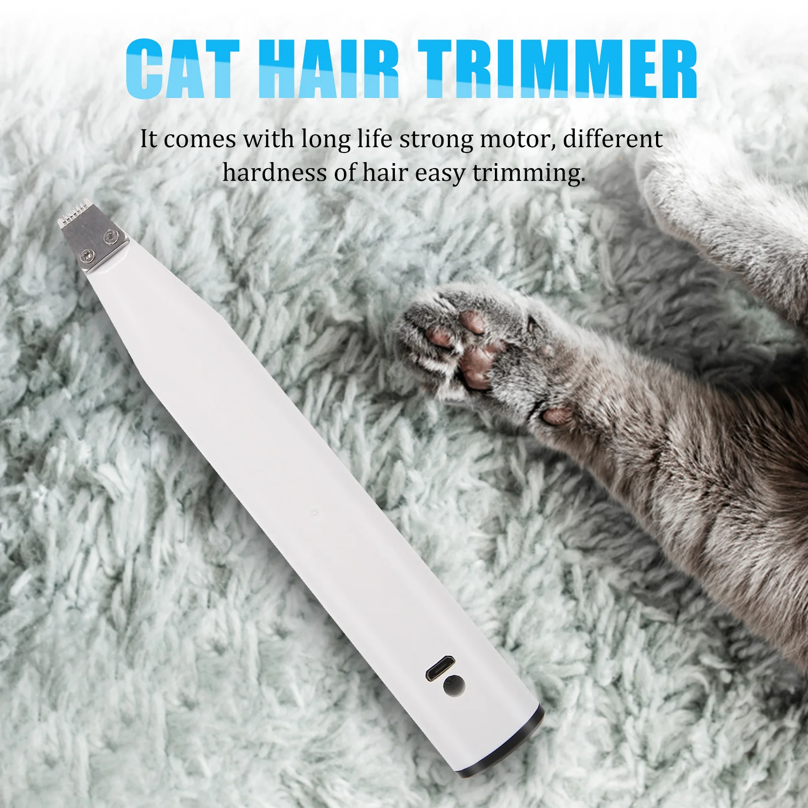 

Electric For Dogs Cats Rechargeable Usb Long-Lasting Motor Low Noise Durable Grooming Tool Paw Trimmers Handheld Pet Dog Trimmer