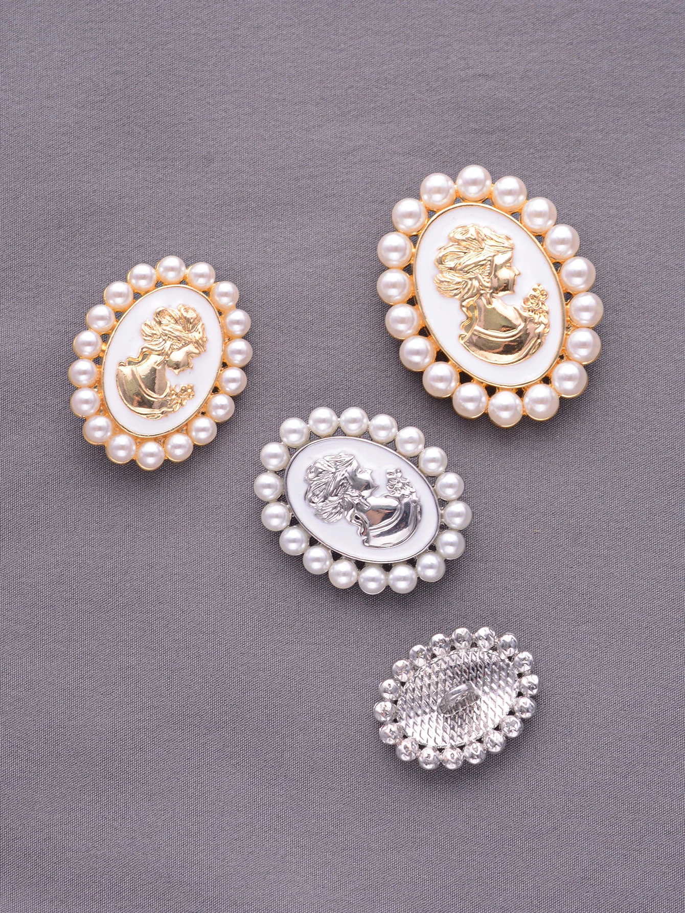 2szt/opakowanie Vintage Beauty Cameo Pearl Alloy Buttons For Cardigan Shoes Bags Decor DIY Sewing Buttons Apparel Accessories — zdjęcie 3