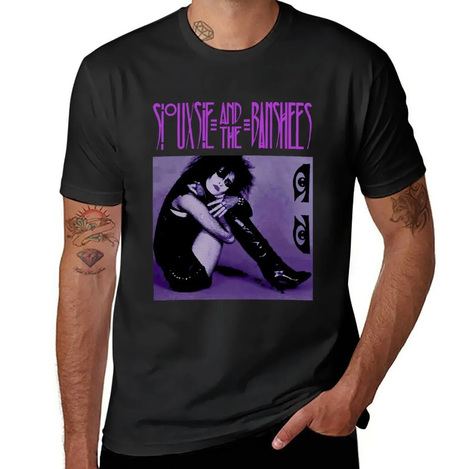 New siouxsie and the banshees purple T-Shirt T-shirt short Short sleeve plain white t shirts men 2024 round neck new arrival hot