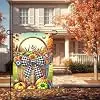 Fall Garden Flag 12 x 18 Inch Pumpkin Basket Checkered Bow jjp