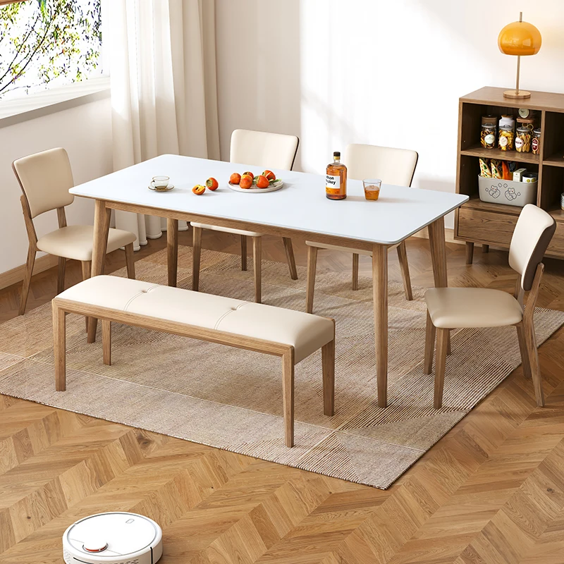 

Solid Wood Dinning Table Bedroom Rock Japanese Small Nordic Household Rectangular Apartment Modern Coffee Simple Bar Furniture