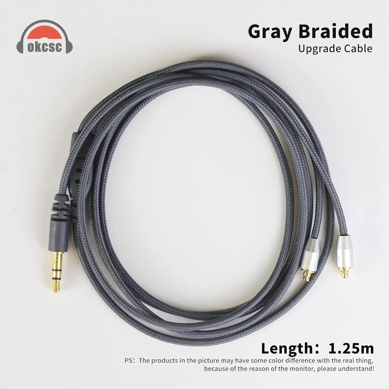 OKCSC HBC13 IE300 Earphone Cable 4 Core High Purity Oxygen Free Copper Silver Plated Upgrade Cable for Sennheiser IE300 IE600 IE900 In Ear Monitor IEM Detachable Replacement HiFi Audio Cable